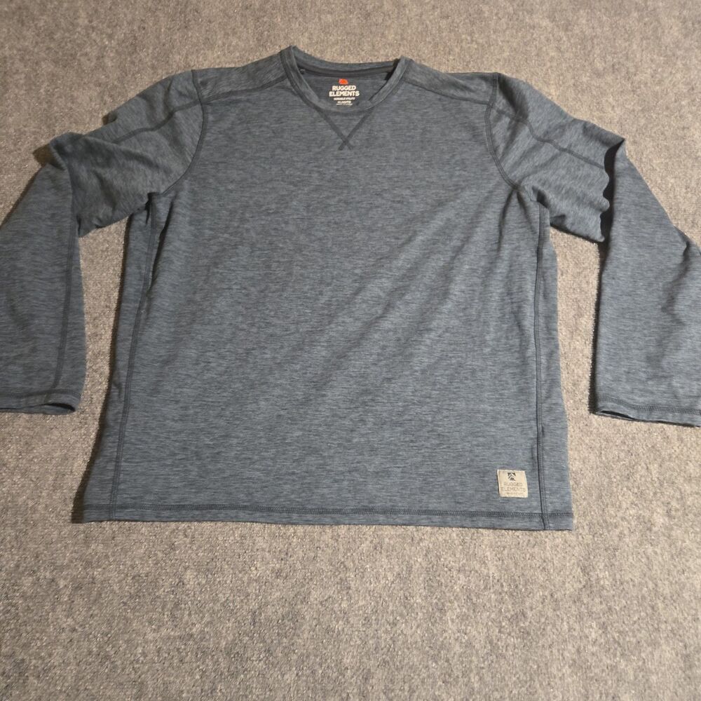 Rugged Elements Shirt Mens XL Blue Long Sleeve Durable Utility Pullover Soft